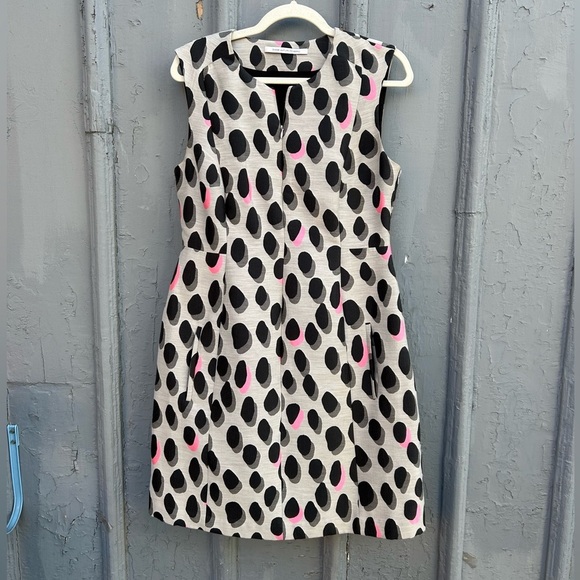 Diane Von Furstenberg New Summer Mini Animal Polka Dot Dress, size 8/10 - Picture 3 of 11